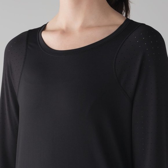 Lululemon Mind Over Miles Long Sleeve Running Top Black Size 8 - Picture 5 of 15